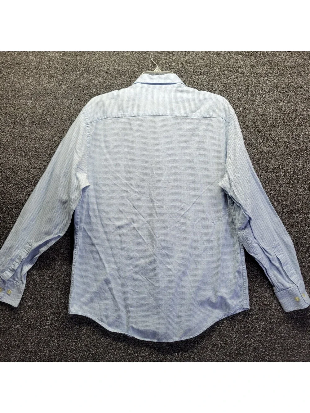 Banana Republic Mens Sz L 16.5 Light Blue Textured Button-Down Long-sleeve Shirt